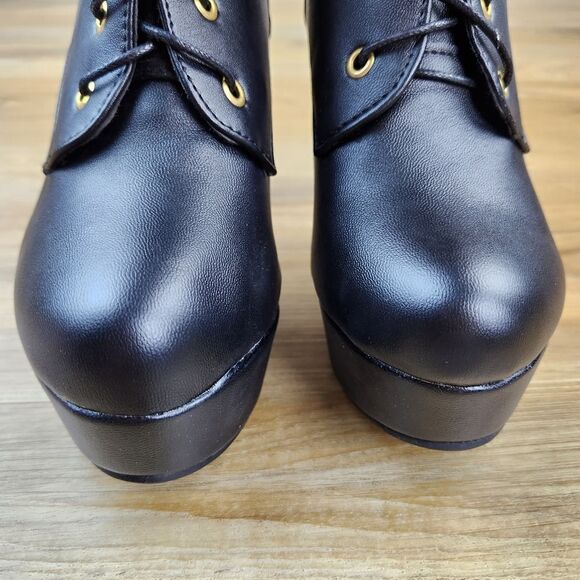 🩵NWOT Black Platform Ankle Boots Size 8 - Picture 12 of 14